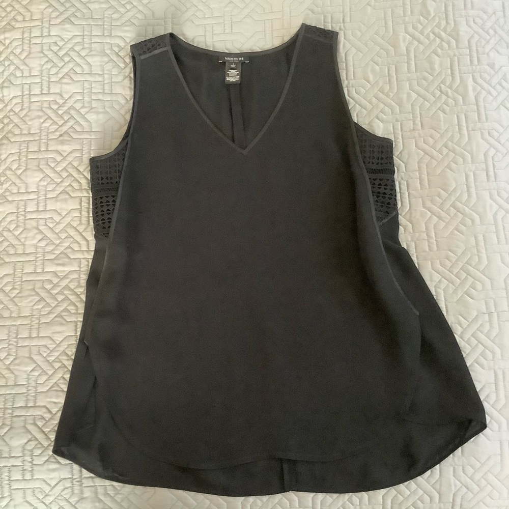 Layfayette 148 Black Sleeveless Blouse